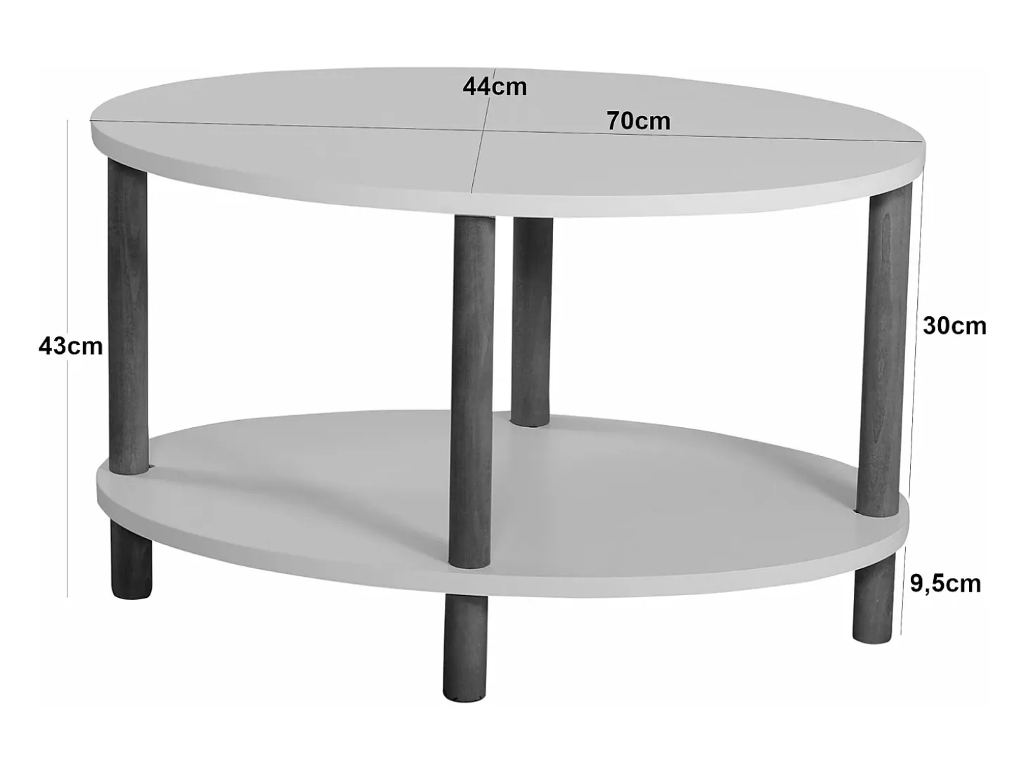 Mesa de centro ovalada 43 x 70 x 44 cm mármol crema 03_0008480