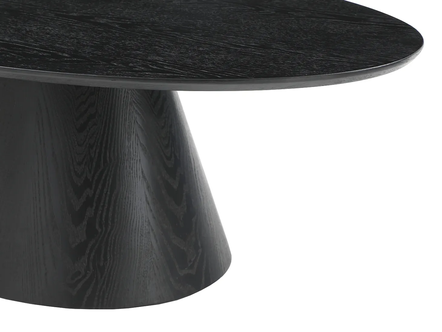 Mesa de centro ovalada de MDF - Color: Negro - ANTELADA