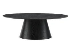Mesa de centro ovalada de MDF - Color: Negro - ANTELADA