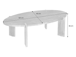 Mesa de centro ovalada de madera maciza de mango nogal