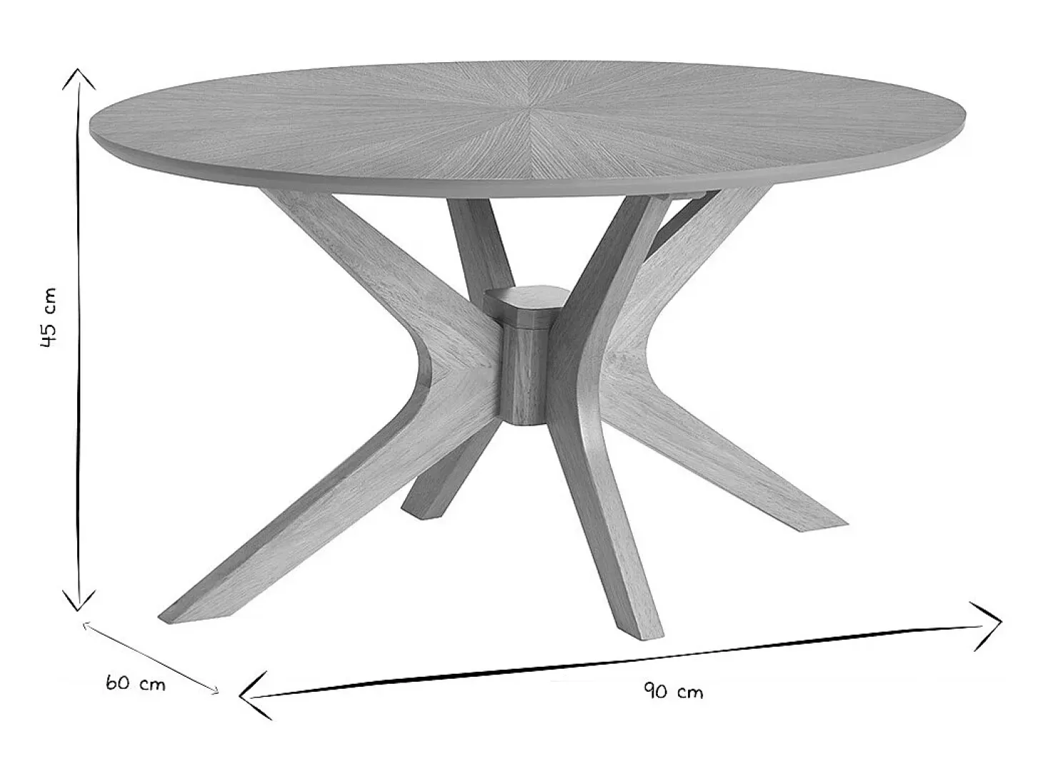 Mesa de centro ovalada madera clara roble L90 cm DIELLI