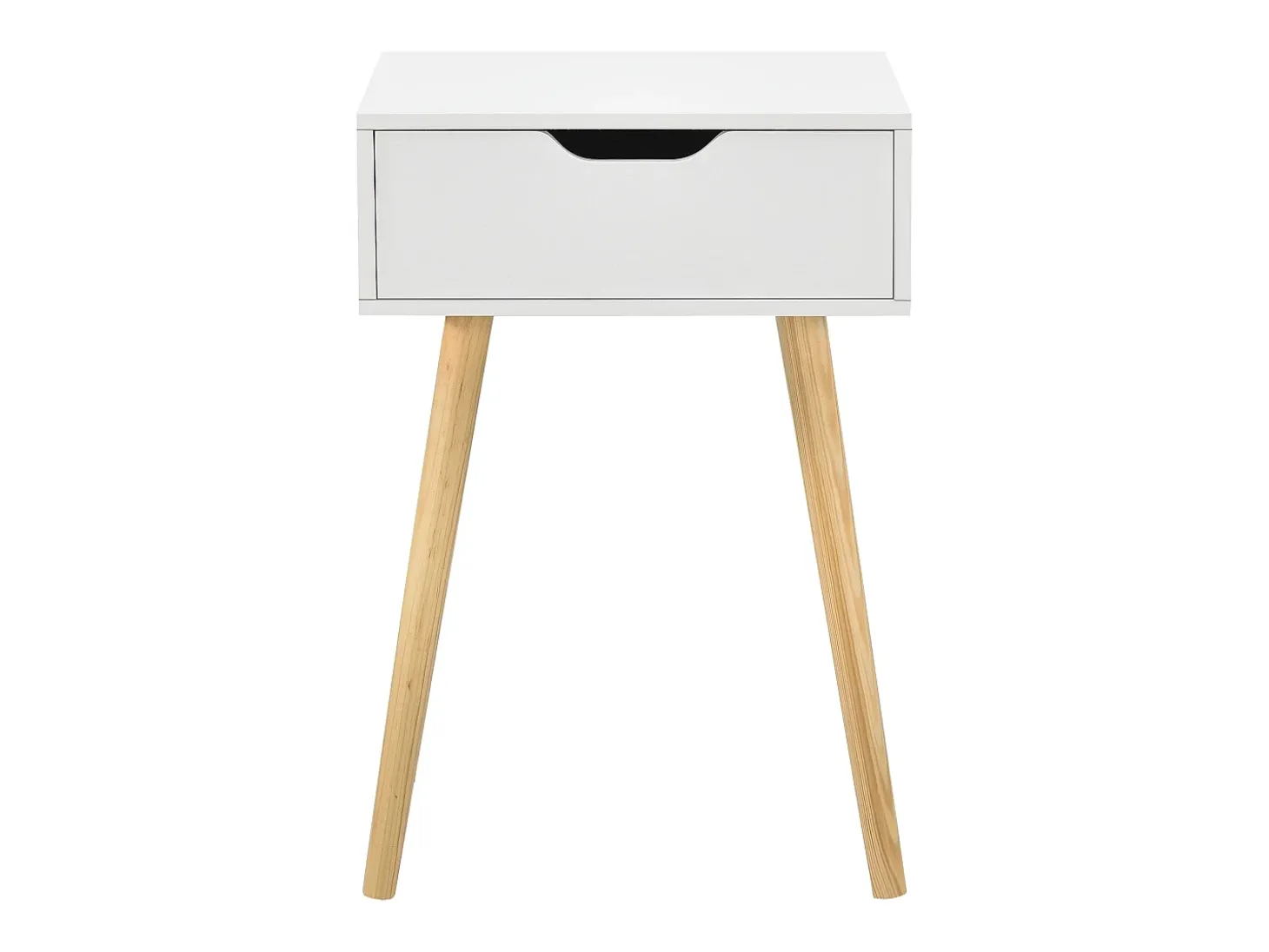 Mesa de centro para salón mueble de diseño con cajón PVC 60 cm blanco 03_0006161