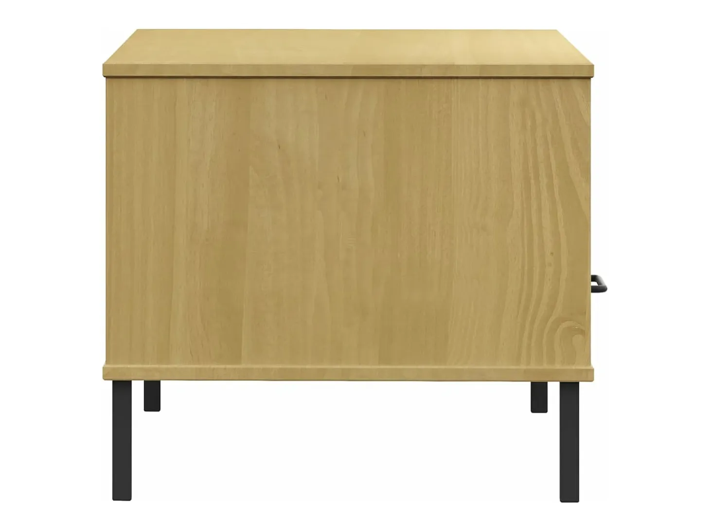 Mesa de centro patas metal OSLO madera maciza marrón 85x50x45cm