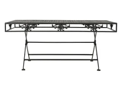 Mesa de centro plegable estilo vintage metal 100x50x45 cm negro