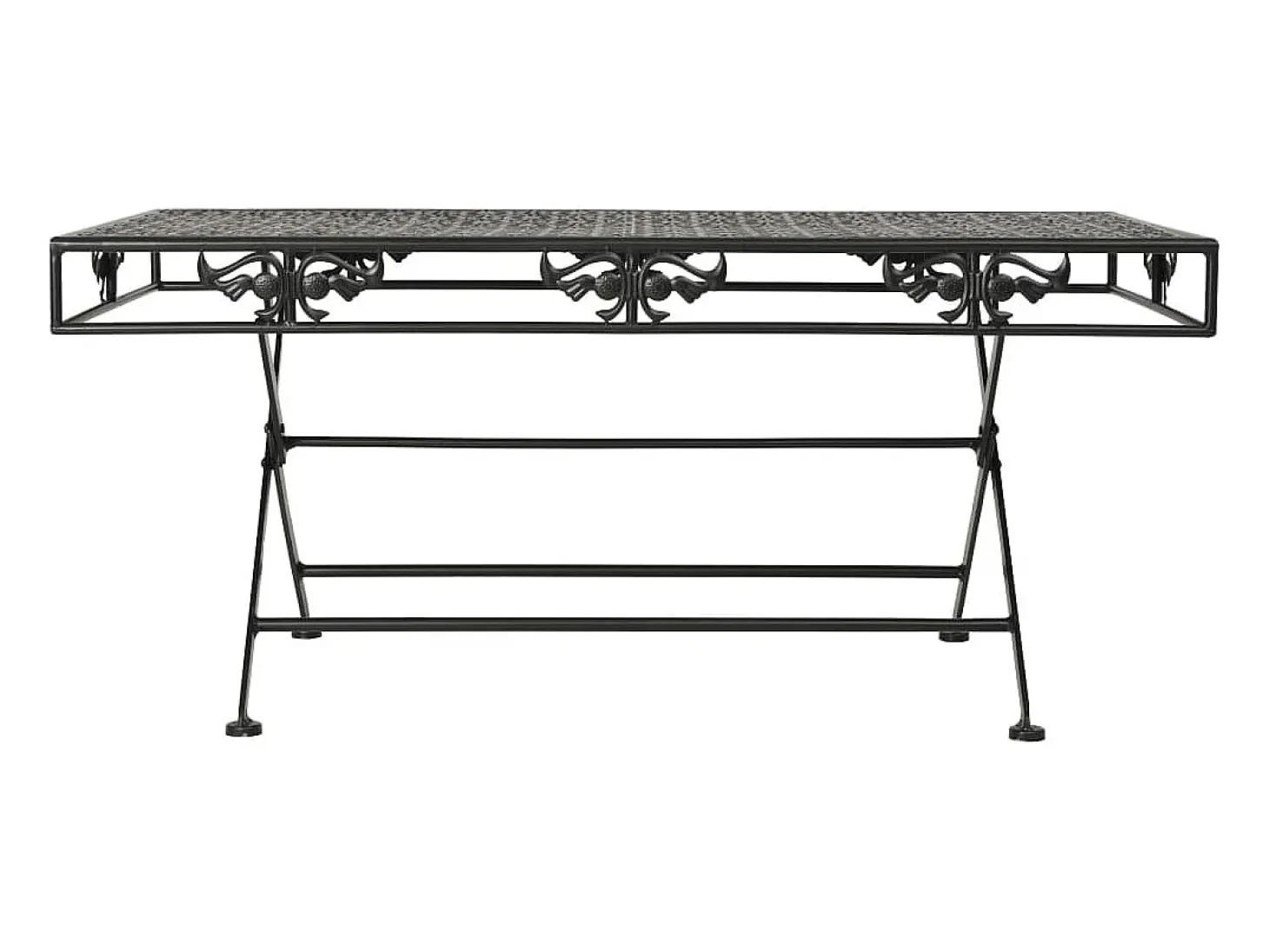Mesa de centro plegable estilo vintage metal 100x50x45 cm negro