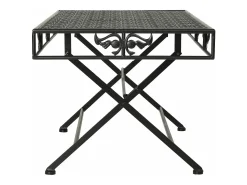 Mesa de centro plegable estilo vintage metal 100x50x45 cm negro