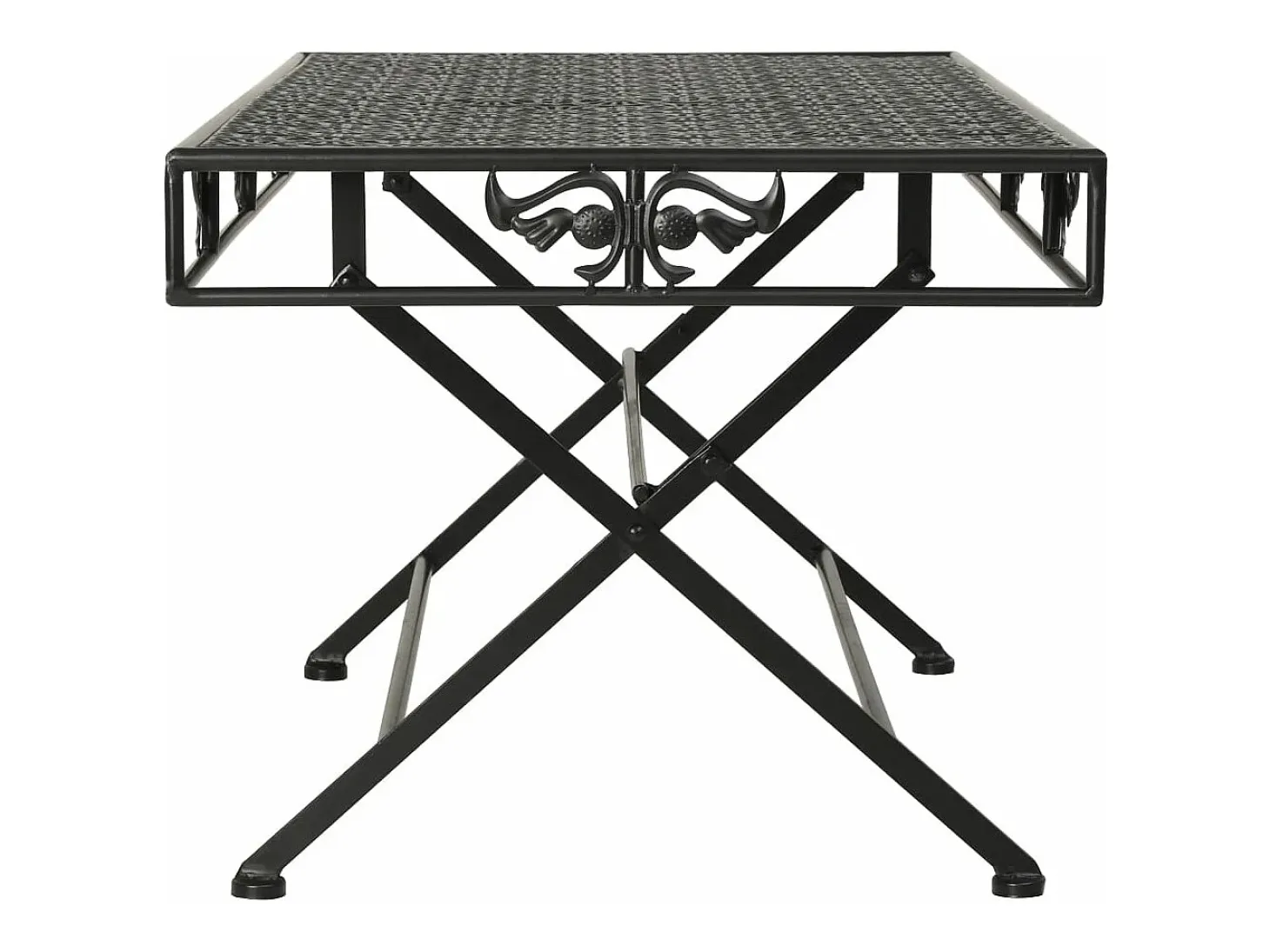 Mesa de centro plegable estilo vintage metal 100x50x45 cm negro