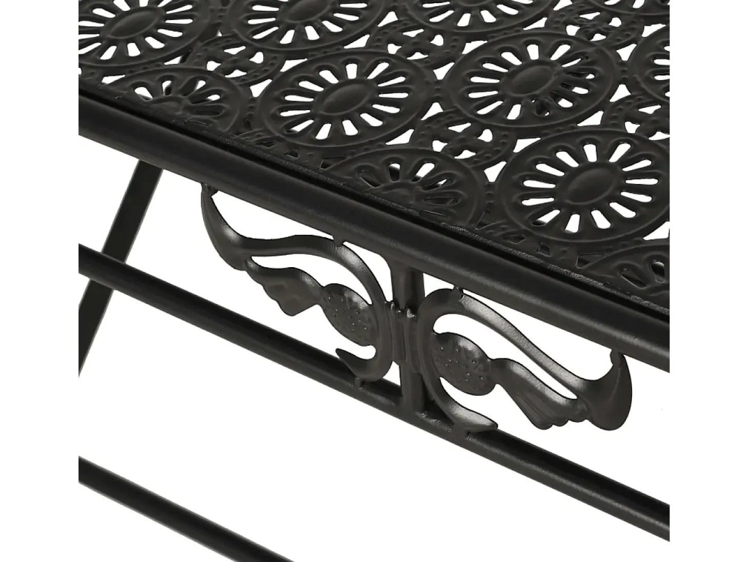 Mesa de centro plegable estilo vintage metal 100x50x45 cm negro