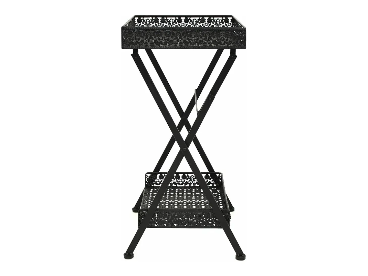 Mesa de centro plegable estilo vintage metal 58x35x72 cm negro