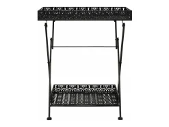 Mesa de centro plegable estilo vintage metal 58x35x72 cm negro