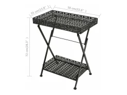 Mesa de centro plegable estilo vintage metal 58x35x72 cm negro