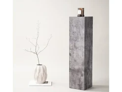 Mesa de centro Ramsvik, pedestal, mesa auxiliar gris.