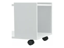 Mesa de centro rectangular con ruedas para salón mueble de estilo con estante de almacenaje 60 x 70 x 35 cm blanco 03_0006173