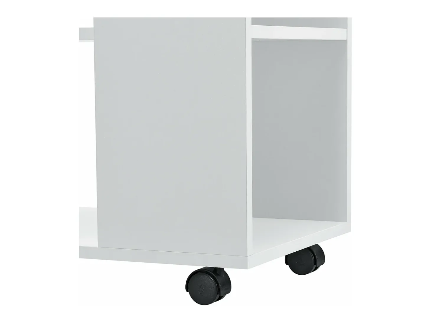Mesa de centro rectangular con ruedas para salón mueble de estilo con estante de almacenaje 60 x 70 x 35 cm blanco 03_0006173
