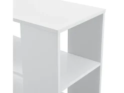 Mesa de centro rectangular con ruedas para salón mueble de estilo con estante de almacenaje 60 x 70 x 35 cm blanco 03_0006173