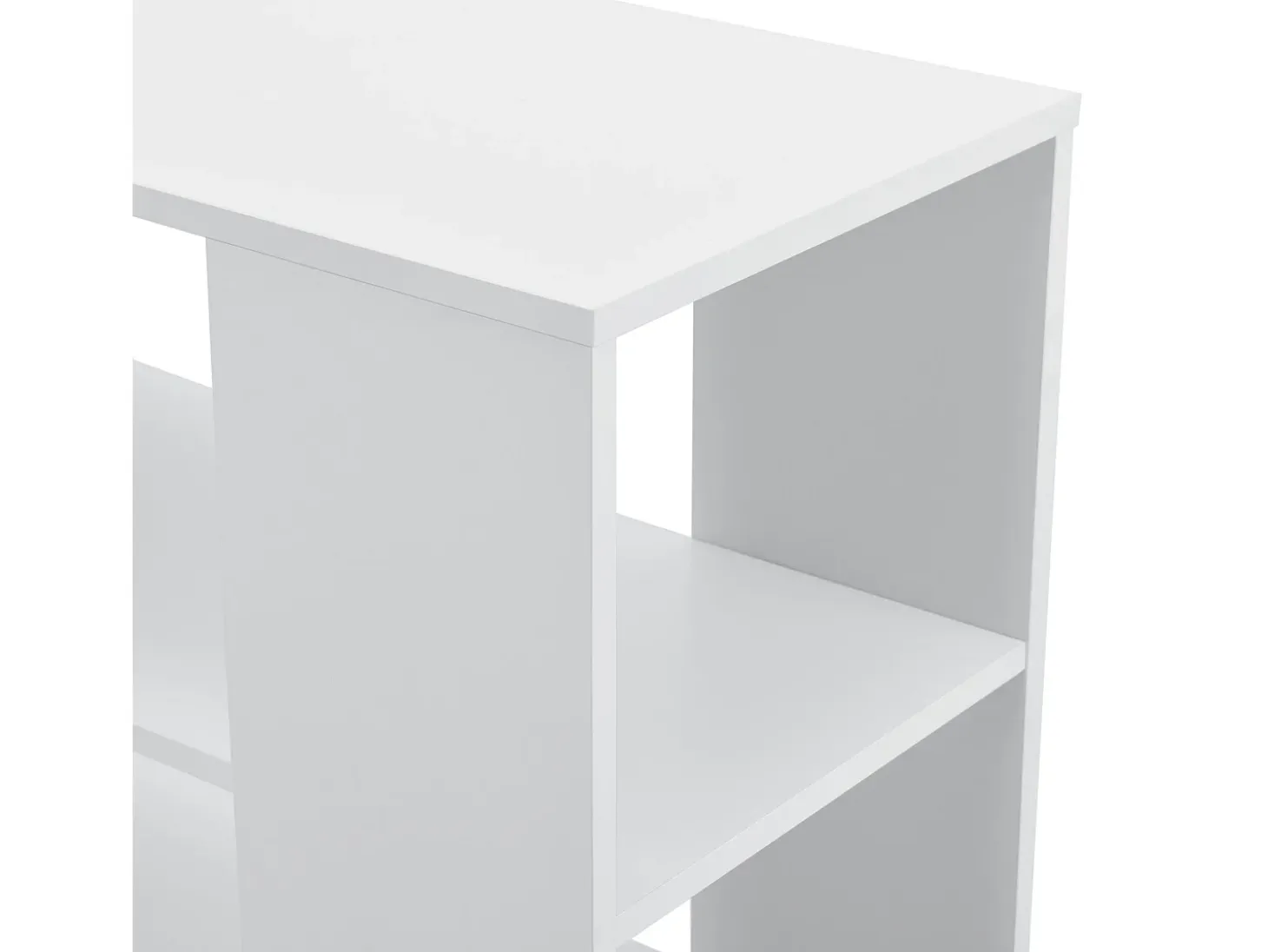 Mesa de centro rectangular con ruedas para salón mueble de estilo con estante de almacenaje 60 x 70 x 35 cm blanco 03_0006173