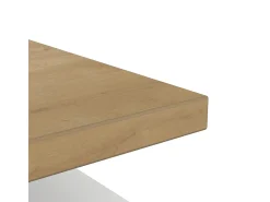 Mesa de centro rectangular ACCESS - 3 Nichos - Roble Hamilton y blanco - 91,8 x 50 x 36 cm