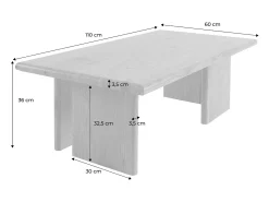Mesa de centro rectangular con efecto madera beige travertino
