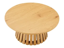 Mesa de centro redonda 80cm estilo escandinavo de madera LIV