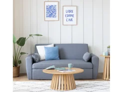 Mesa de centro redonda 80cm estilo escandinavo de madera LIV