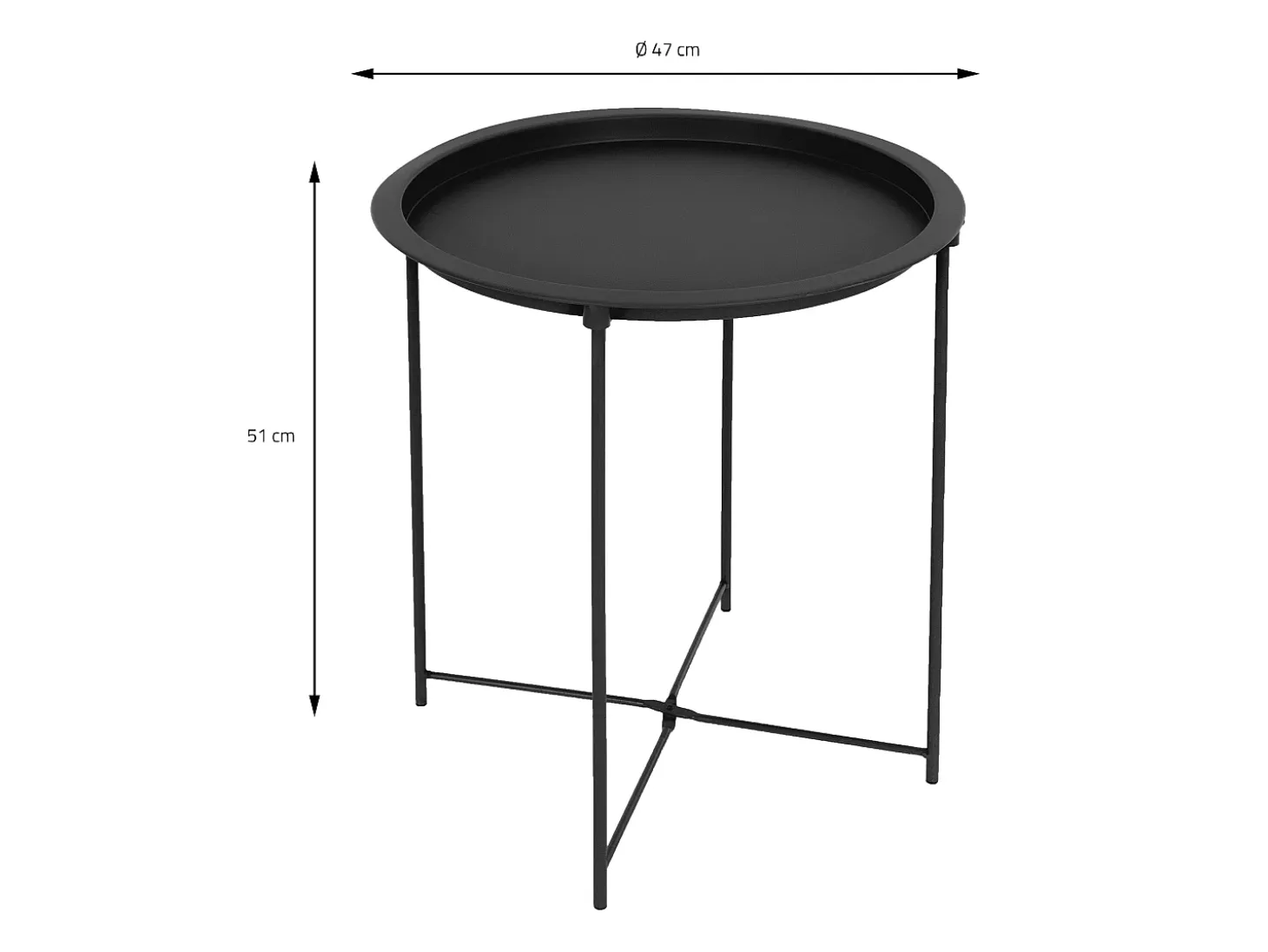 Mesa de centro redonda con tapa de metal negro ECD Germany