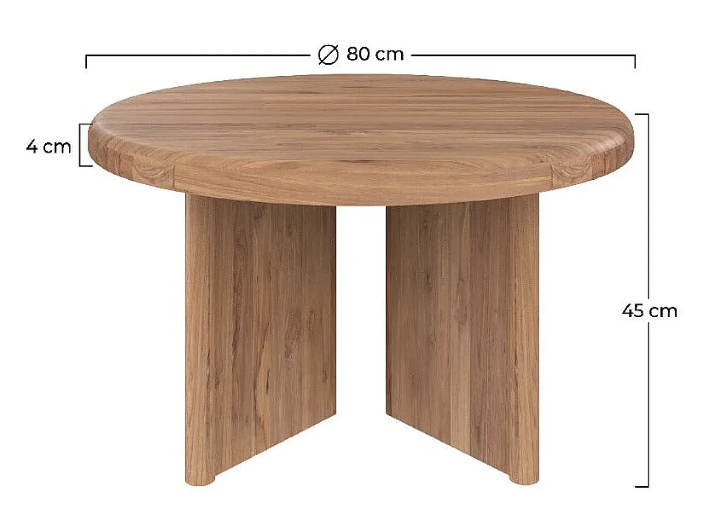 Mesa de centro redonda de madera de teca D80 cm - Bana