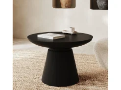 Mesa de centro redonda de metal negro D60 cm - Gomez