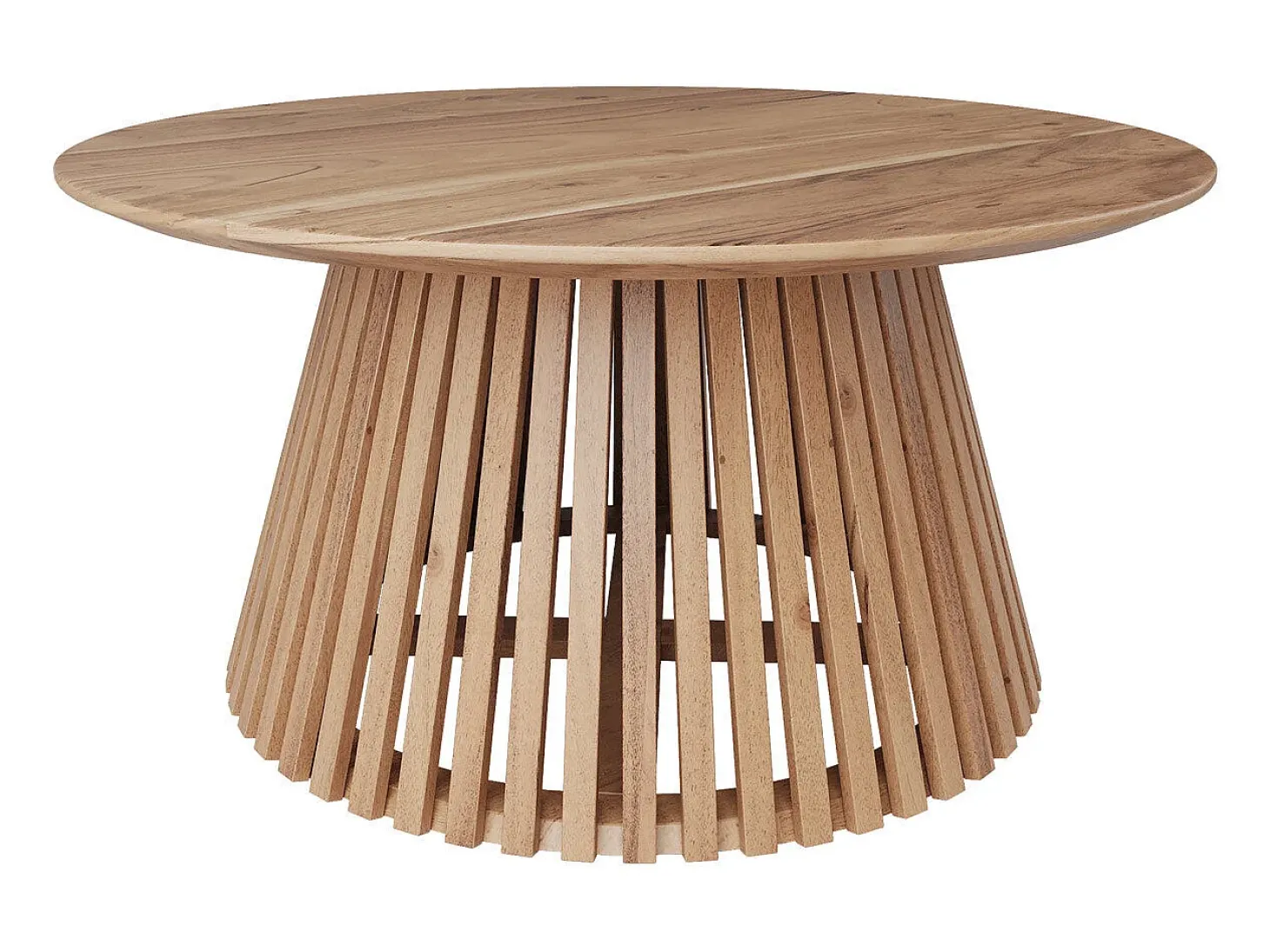 Mesa de centro redonda de madera de acacia ÿ80cm - Képès