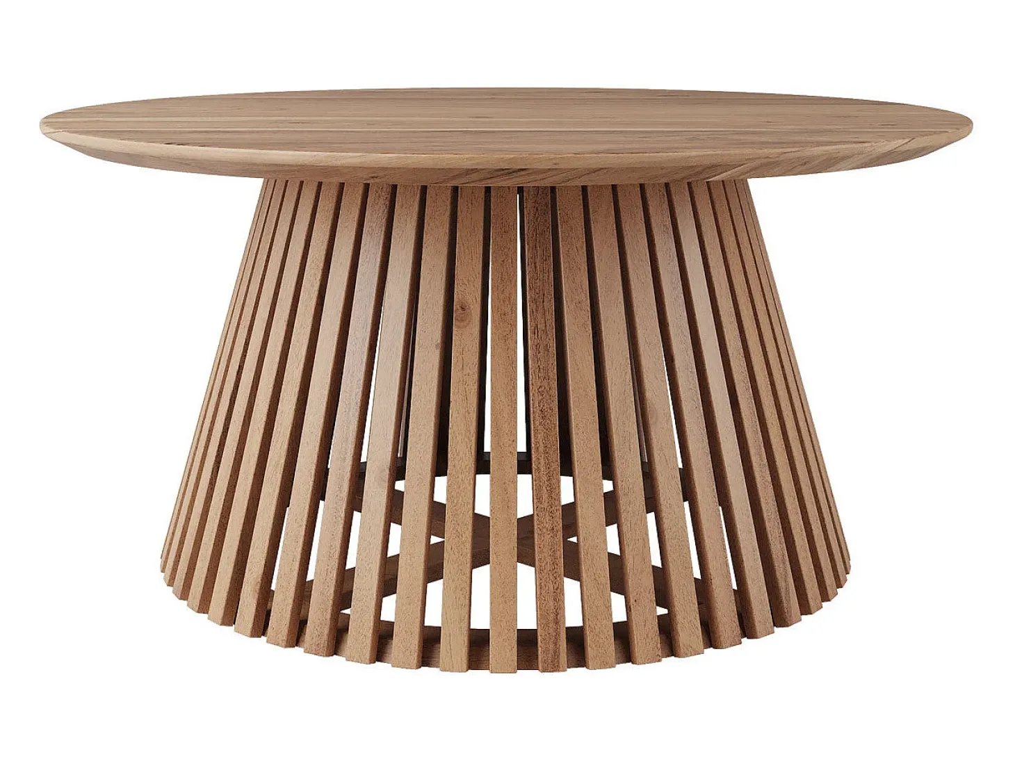 Mesa de centro redonda de madera de acacia ÿ80cm - Képès