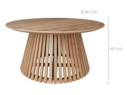 Mesa de centro redonda de madera de acacia ÿ80cm - Képès