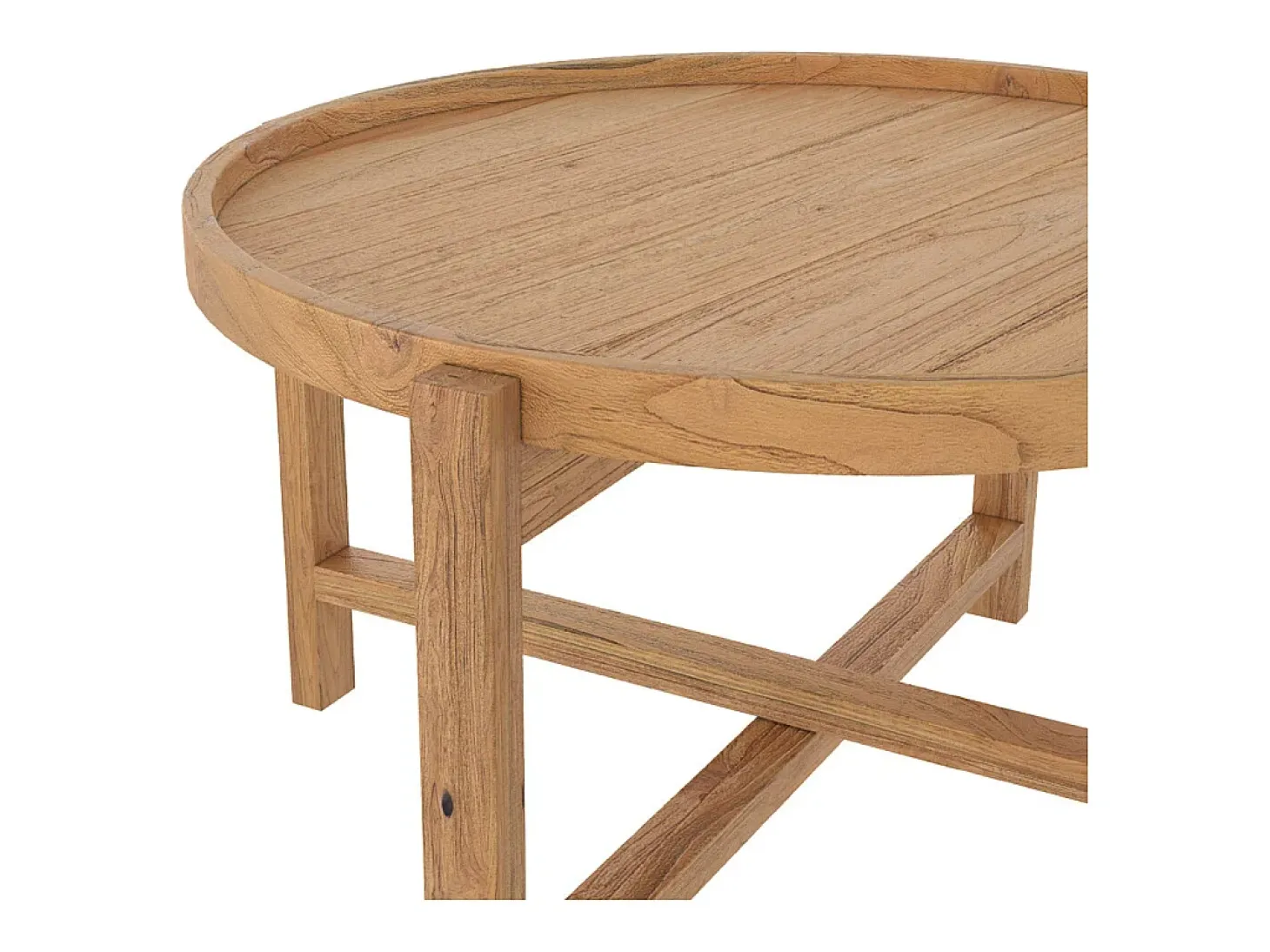 Mesa de centro redonda en madera de teca recuperada D70 cm - Kouma