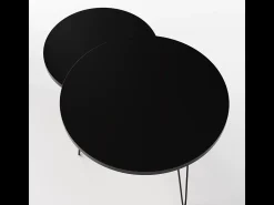 Mesa de centro redonda LAPP, juego Ø50 + Ø68 cm, negro
