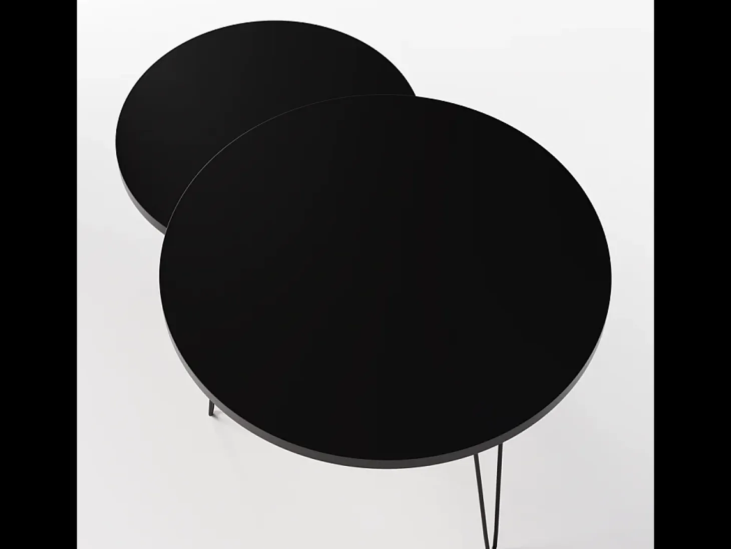 Mesa de centro redonda LAPP, juego Ø50 + Ø68 cm, negro