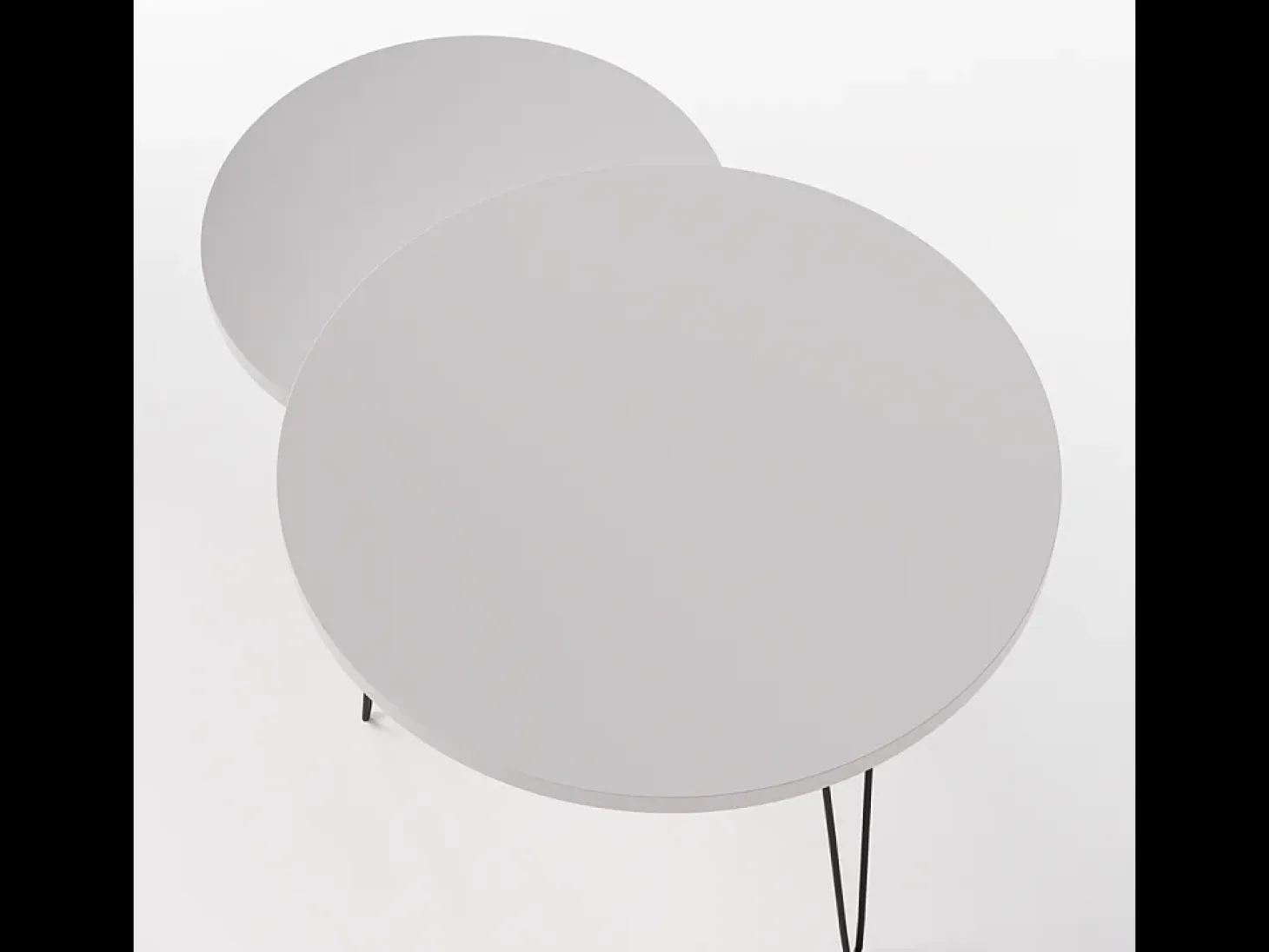 Mesa de centro redonda LAPP, juego Ø50 + Ø68 cm, gris