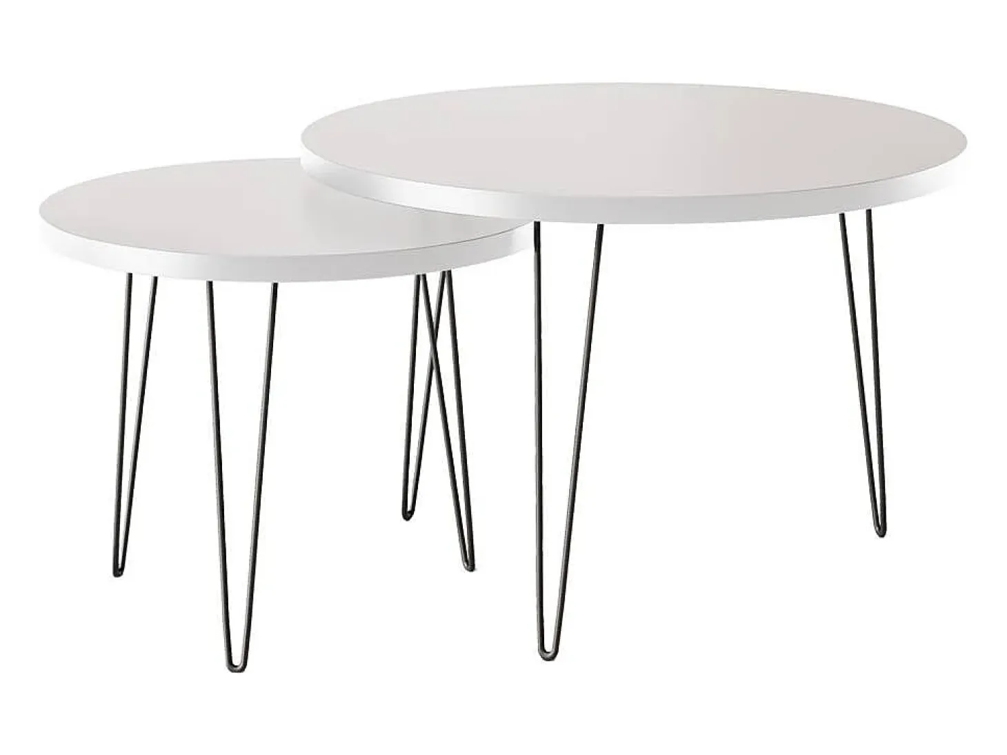 Mesa de centro redonda LAPP, juego Ø50 + Ø68 cm, gris