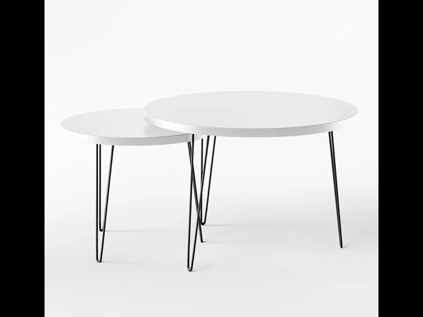 Mesa de centro redonda LAPP, juego Ø50 + Ø68 cm, gris