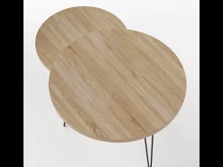 Mesa de centro redonda LAPP, juego Ø50 + Ø68 cm, roble Sonoma
