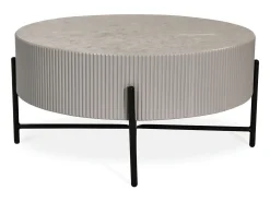 Mesa de centro redonda Milo - MDF y mármol - Gris