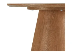 Mesa de centro redonda Tango - MDF y chapa de roble - Natural/