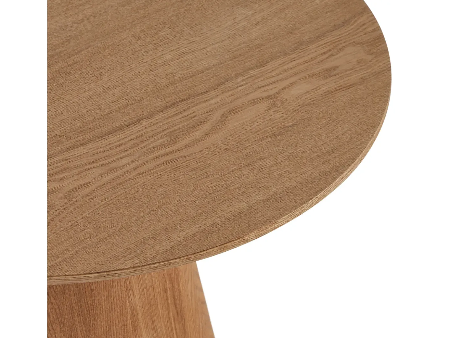 Mesa de centro redonda Tango - MDF y chapa de roble - Natural/