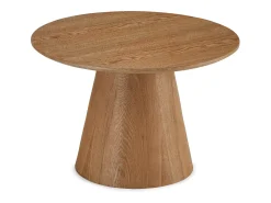 Mesa de centro redonda Tango - MDF y chapa de roble - Natural/