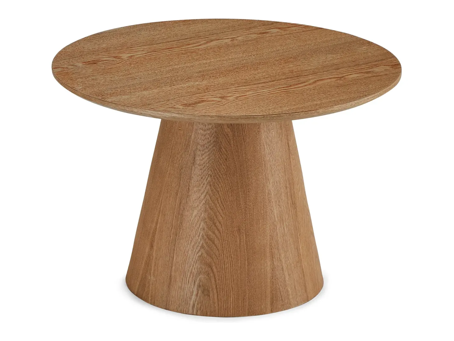 Mesa de centro redonda Tango - MDF y chapa de roble - Natural/