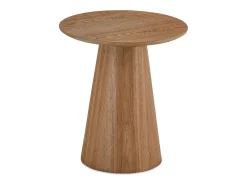 Mesa de centro redonda Tango - MDF y chapa de roble - Natural/
