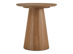 Mesa de centro redonda Tango - MDF y chapa de roble - Natural/