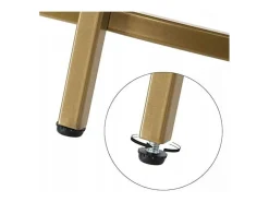 Mesa de centro redonda Valora con estructura de acero dorado y tablero de cristal