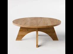 Mesa de centro redonda YUKO Ø90 cm Roble Craft