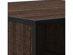 Mesa de centro roble marrón 100x100x30 cm madera contrachapada/metal