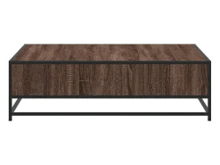 Mesa de centro roble marrón 100x100x30 cm madera contrachapada/metal
