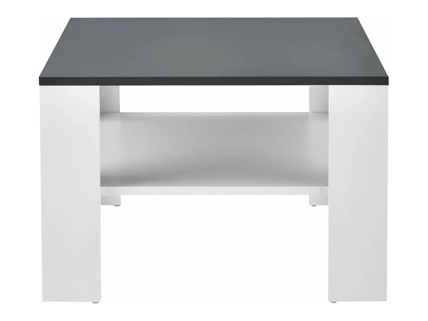 Mesa de centro salón 60 x 60 x 40 cm blanco y gris oscuro 03_0008433
