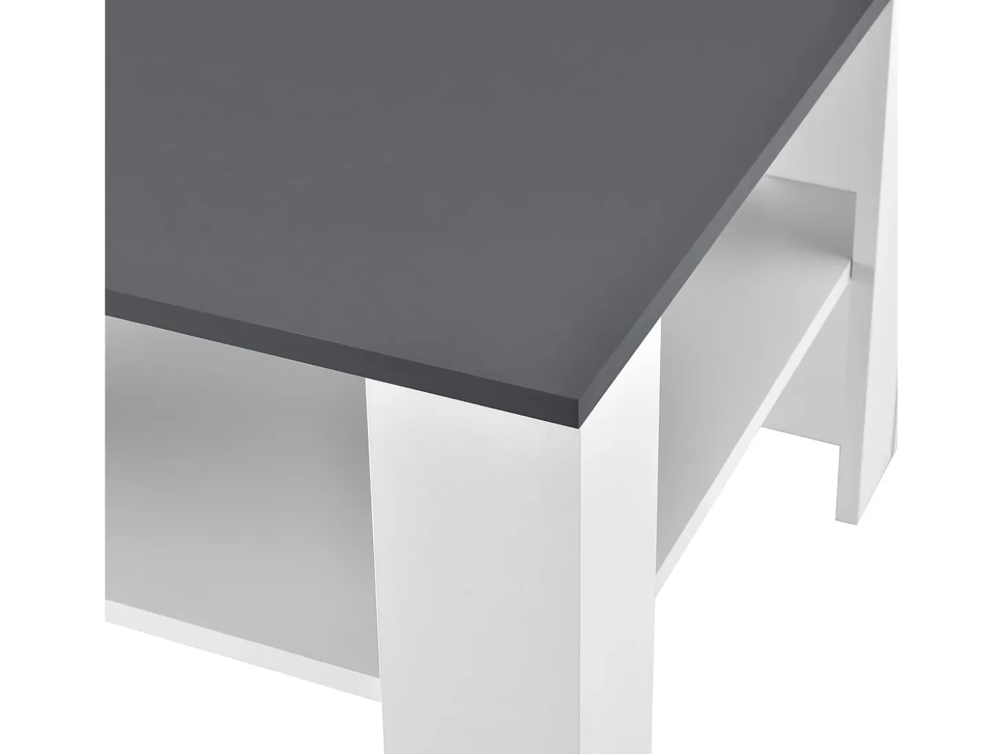 Mesa de centro salón 60 x 60 x 40 cm blanco y gris oscuro 03_0008433
